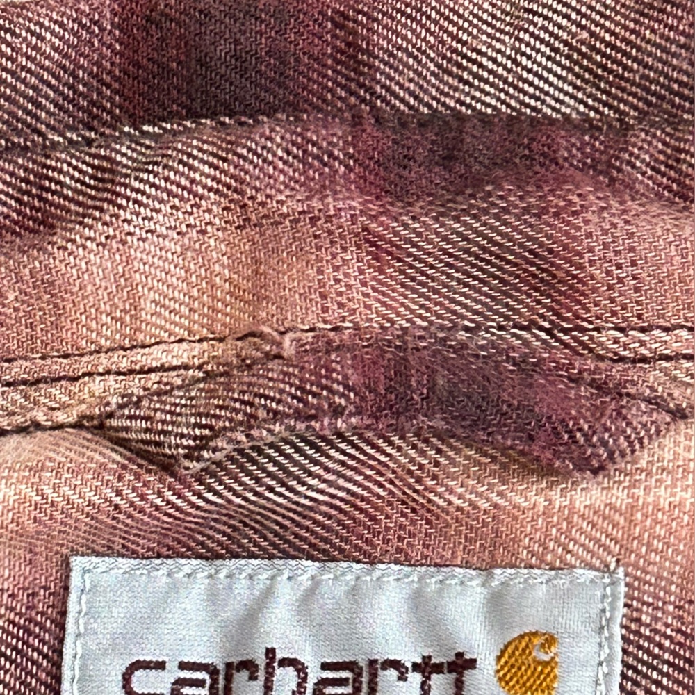 Carhartt Women's Button Down Burgandy Flannel Plaid Shirt Size 3X (24W/26W) - Picture 14 of 14
